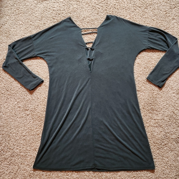 Anthropologie Lazy Sundays Strappy V-Neck Dress Size M Color Army Green - Picture 11 of 11